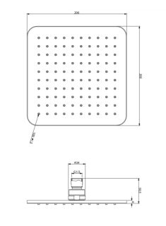 Верхний душ Omnires Ultra Slimline 20см хром WGU220/KCR